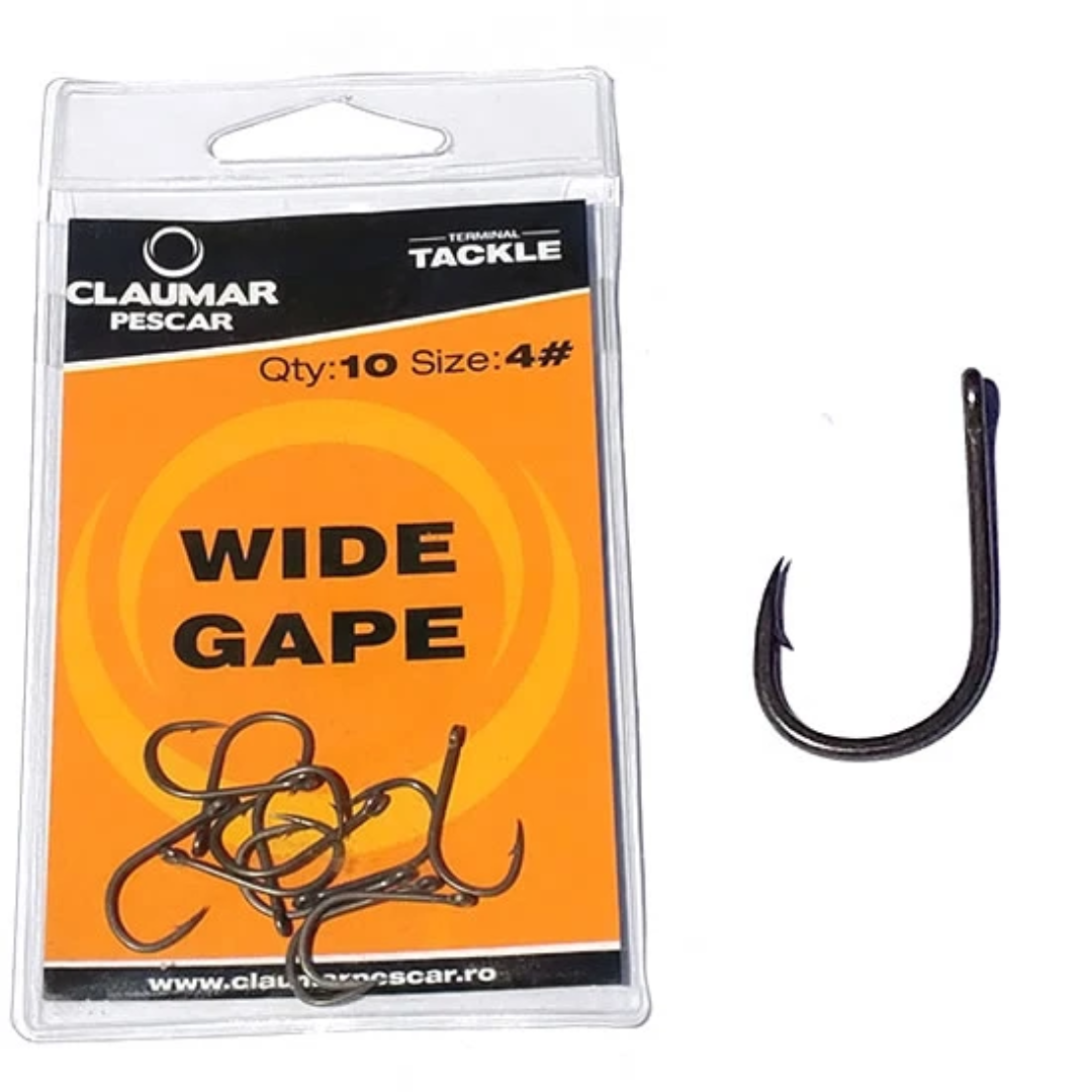 Anzuelo Wide Gape Teflon Technology N.º 4 Claumar 10 piezas/paquete