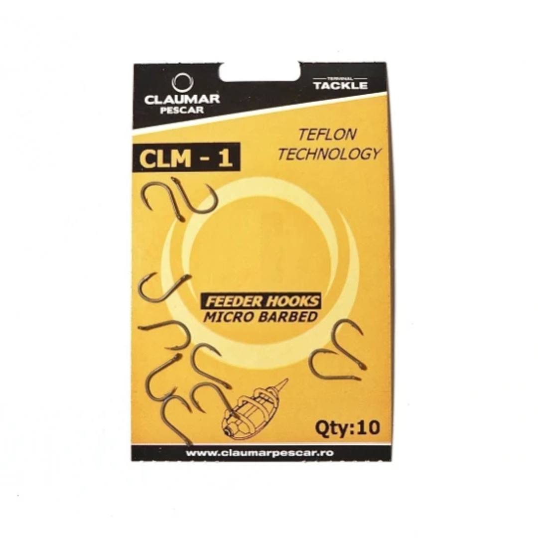 Anzuelo Feeder Claumar CLM-1 Micro Barbed Teflon Technology N.º 12 10Und
