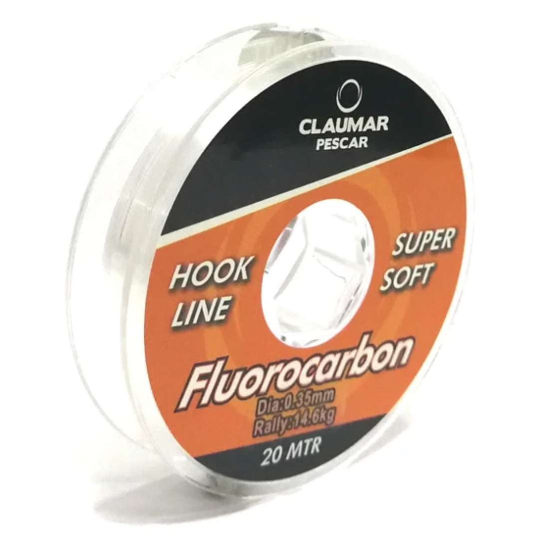 Hilo Fluorocarbono Claumar Pescar Super Soft 20M 12.6KG 0.30MM