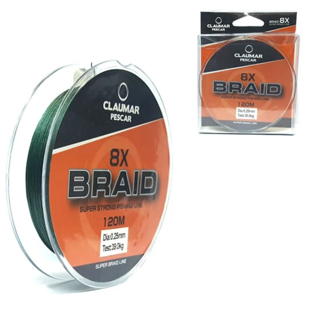 Hilo Trenzado Claumar 8X Super Braid Strong 120M 69.0Kg 0.40MM