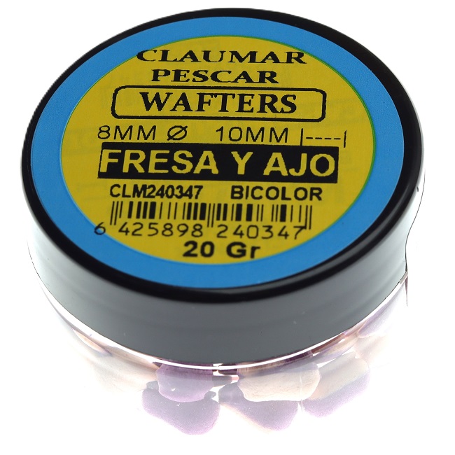 Wafters Bicolor Claumar 8mm 20g Fresa Y Ajo  Blanco-Morado