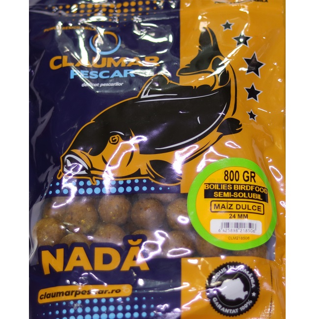 Boilies Claumar Birdfood Semi-Solubles Maiz Dulce 800 Gr 24mm