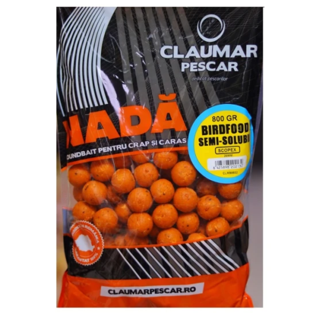Boilies Claumar Birdfood Semi-Solubles Scopex 800 Gr 24mm