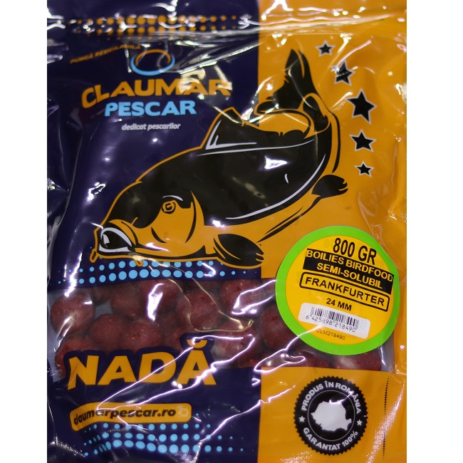 Boilies Claumar Birdfood Semi-Solubles Frankfurter 24mm 800gr