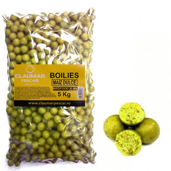 Boilies Claumar Birdfood Semi-Solubles Maiz Dulce 20mm 5 kg