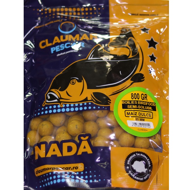 Boilies Claumar Birdfood Semi-Solubles Maiz Dulce 20mm 800gr