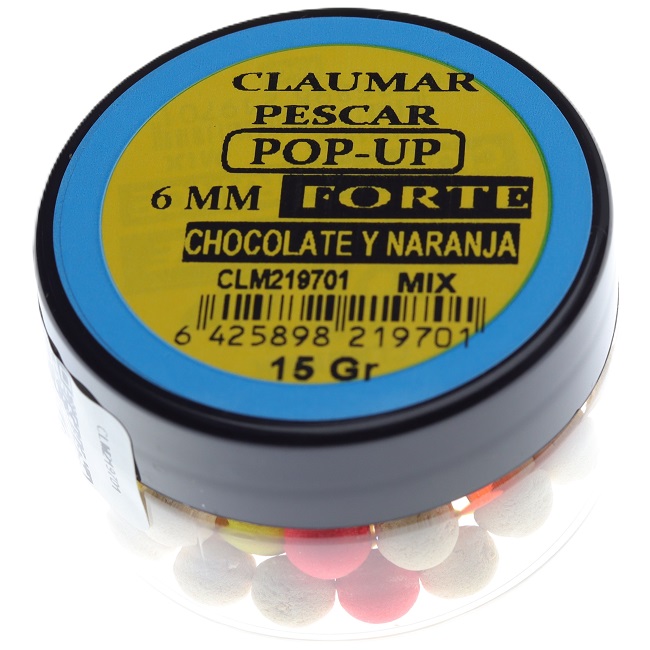 Pop Up Claumar Chocolate-Naranja Forte Mix Color 15Gr 6mm