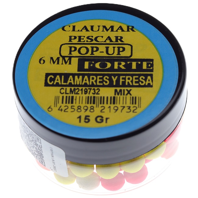Pop Up Claumar Squid-Fresa Forte Mix Color 15Gr 6mm