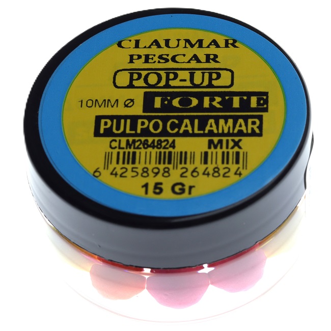 Pop Up Claumar Calamar Pulpo Forte Mix Color 15Gr 10mm
