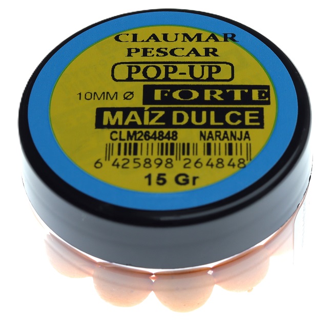 Pop Up Claumar Maiz Dulce Forte Naranja 10mm 15Gr