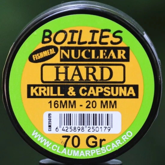 Boilies Claumar Fishmeal Nuclear Hard Krill-fresa 16mm-20mm 70gr