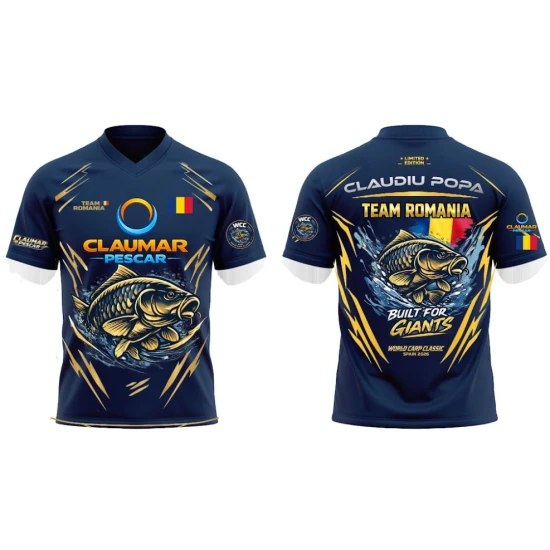 Camiseta Claumar "creada para gigantes" - Edición Mundial, Carp Classic 2026, Claudiu Popa, Talla L