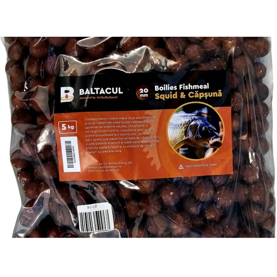 Boilies Baltacul Fishmeal Calamar y Fresa, 20 mm, 5 kg