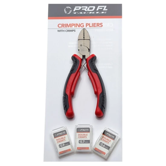 Alicates de crimpado Pro Fl con abrazaderas de 0,6 mm, 0,7 mm y 0,9 mm, color rojo